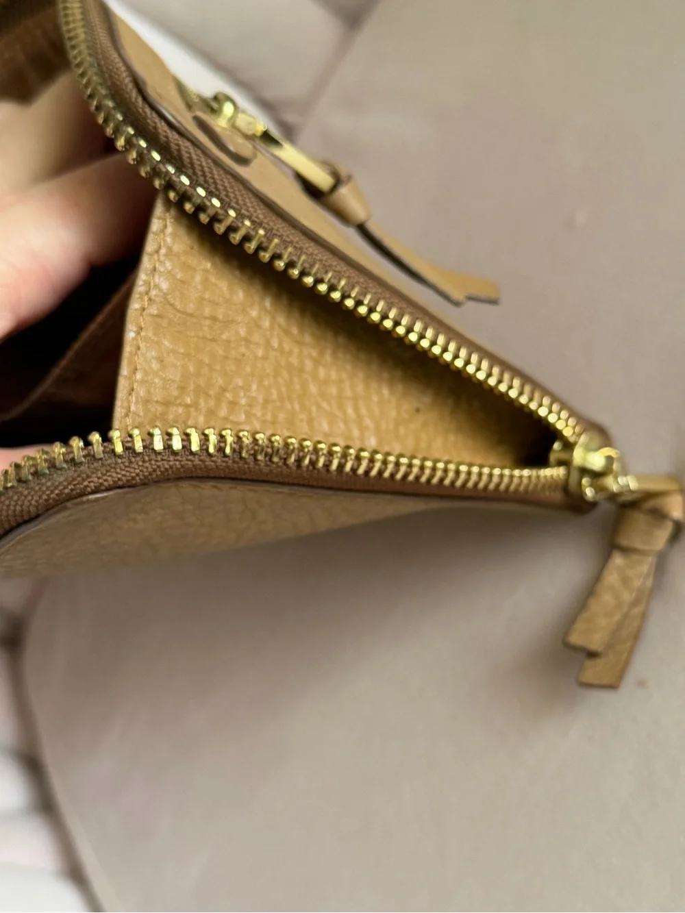 Tory Burch brown pebbled
